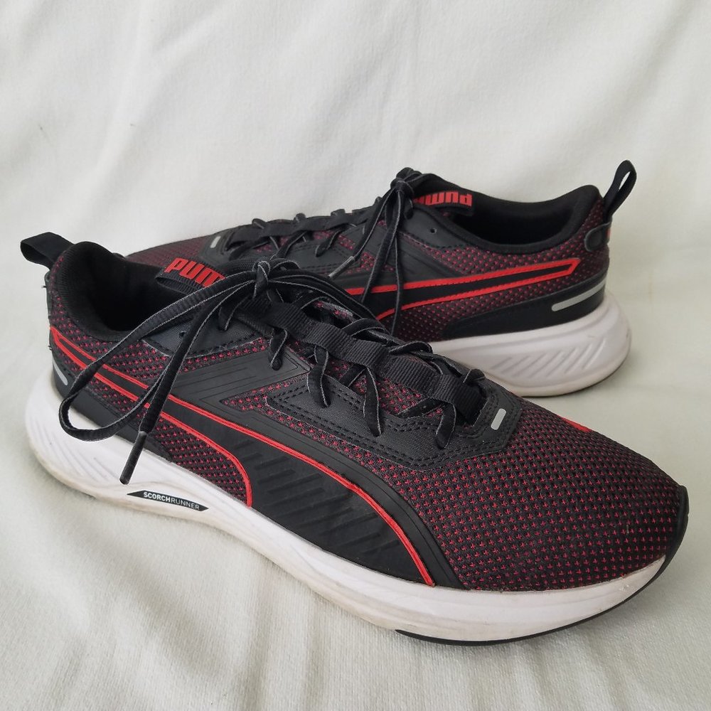 PUMA Scorch Runner Running Sneakers Shoes 194459-05 Black Red Men Size 9…